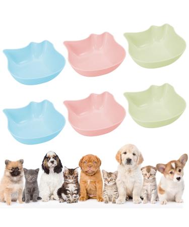 FANTESI 6 Pcs Cat Bowl Anti-Slip Cat Food Bowl Cat Feeding Bowls Multi-purpose Plastic Cat Food Bowl for Wet Food and Water Cat Bowls for Indoor Cats Kittens Puppies