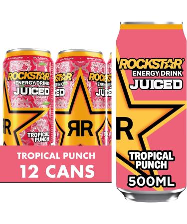 Rockstar Energy Drink Juiced Tropical Punch PMP 500ml x Pack of 12