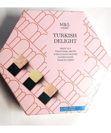 M&S Turkish Delight 325g Made in Turkey Delicious Dusted in Icing Sugar in a Premier Life Store Box