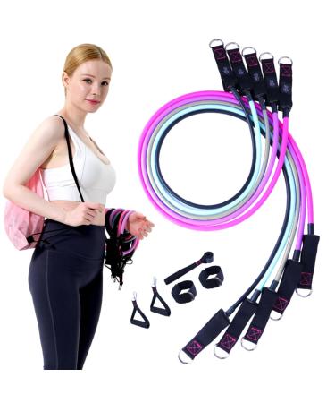 Shakven Resistance Exercise Bands - 11X/Set High Strength Elastic Bands | Pull up Assist Bands Resistance Exercise Rope - Portable Multifunctional Workout Bands for Home Workout