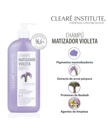 Clear Institute Violet Color Shampoo - Neutralizes Undesirable Tones for Colored Blond Bleached & Gray Hair | 96.6% Natural Ingredients | 400ml - Buy Online on GoSupps.com