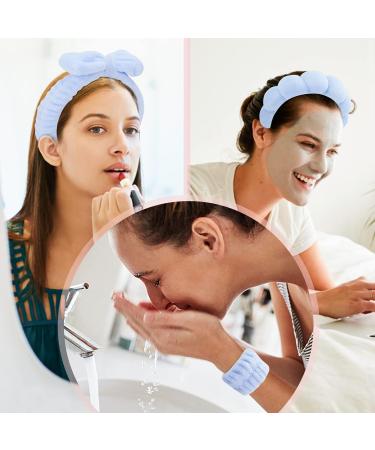 Shop Blue Terry Fabric Hair Bands: Spa Headband Wrist Wash & Slimming Hair Accessories for Skin Care & Yoga - Buy Online on GoSupps.com