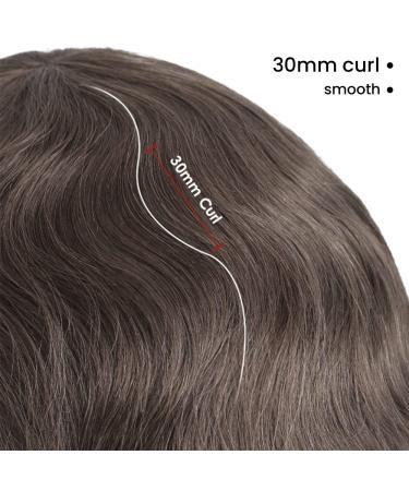 Lordhair Men's Wig - Natural Real Hair Toupet 0.08mm Front V-Looped Super Thin Skin-Based Replacement Hair System Dark Brown 20x25 cm - Buy Online on GoSupps.com