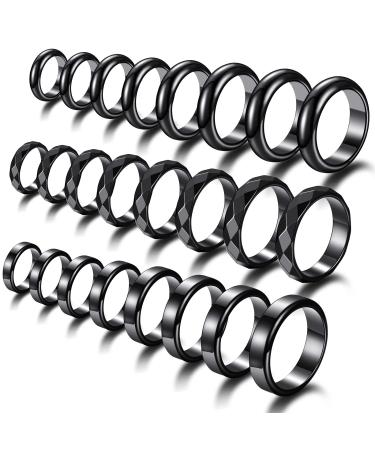 24 Pieces Genuine Hematite Rings Set Negative Energy Ring Non-Magnetic Black Hematite Stone Ring 6t Curved Surface Ring 6 Plane Ring 6t Faceted Ring Size 6-13 or Teen Girl Cute Cool Jewelry - Buy Online on GoSupps.com