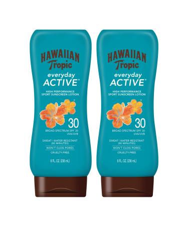 Hawaiian Tropic Everyday Active Lotion Sunscreen SPF 30 8oz | Hawaiian Tropic Sunscreen SPF 30 Sunblock Oxybenzone Free Sunscreen Broad Spectrum Sunscreen Pack SPF 30 8oz each Twin Pack - Buy Online on GoSupps.com