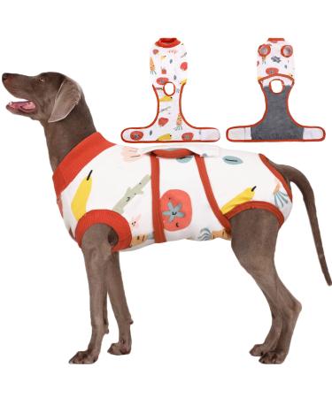 Kuoser Dogebody after op breathable dog body after castration male/bitch Katzenbody after op as leakage protection protective collar dog alternative for dogs cats xxl vegetables - Buy Online on GoSupps.com