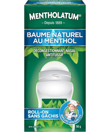 Mentholatum No Mess Natural Menthol Rub Roll On Vapourizing Rub Cough Suppressant & Nasal Decongestant 50g - Buy Online on GoSupps.com