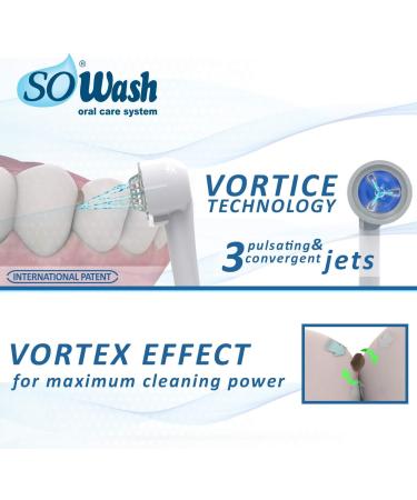 SoWash Vortice Orthodontic Tip | 3 Pulsating Jets | Water Flosser Refill Pack | International Patent | Italian Quality - Buy Online on GoSupps.com