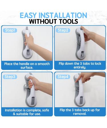 3 Suction Cup Grab Bars for Bathtubs and Showers 2 Pcs Shower Handles for Elderly for Wall Heavy Duty Safety Grip Handicap Grab Bars Removable Strong No Drilling Bathroom Accessories - Buy Online on GoSupps.com