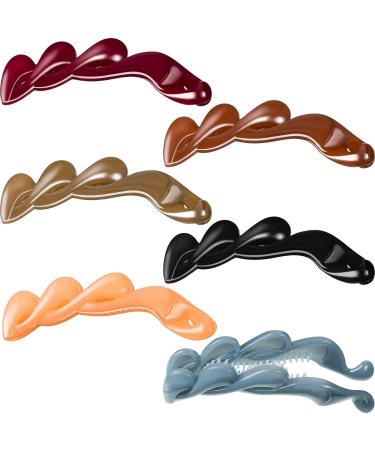 6 Pieces Banana Hair Clips Hair Comb Claw Hair Clincher Comb for Girls Women Thick Medium Hair  4.13 Inch  6 Colors Black  Peach  Khaki  Brown  Wine Red  Blue - Buy Online on GoSupps.com