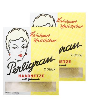 Hair net Perligran with elastic 2 x 2 pack dark brown