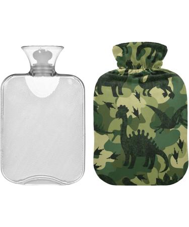 NAANLE CAMO Dinosaur Hot Water Bottle - 1L Heat & Cold Therapy for Pain Relief | Transparent & Motivated Design - Buy Online on GoSupps.com