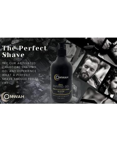 OMWAH Men Charcoal Shaving Gel - Activated Charcoal & Aloe Vera - 16.9 oz - Professional Barber Use - Buy Online on GoSupps.com