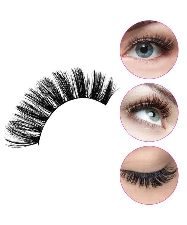 Uraqt 3D False Eyelashes - 5 Pairs of Natural Thick Fluffy Eyelashes for Stunning Eye Makeup - Curl & Length | Black (52) - Buy Online on GoSupps.com