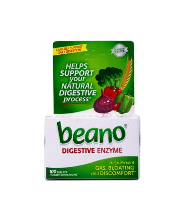 Beano Food Enzyme Dietary Supplement Tablets 100-Count Bottles by Beano