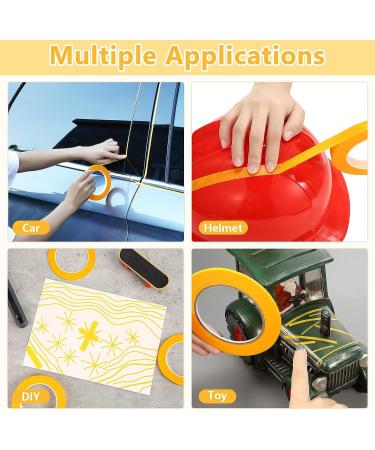 Epakh 4 Rolls Pinstripe Tape Set - 1/16, 1/8, 1/4, 1/2 Inch Width x 52 Yards Long - Yellow Masking Tape for Painters, Automotive, DIY - Ideal for Car, Auto Paint, Art - Buy Online on GoSupps.com