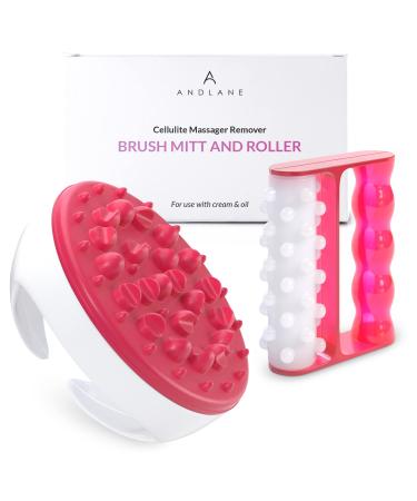 Andlane Anti Cellulite Massager   Cellulite Remover Brush Mitt and Roller - Body Shower Scrubber Exfoliator - Use with Cream & Oils