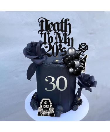 DRWATE 33 PCS Death to My 20s Cake Topper RIP 20s Cake Decorations for Funeral Happy Youth 30th Birthday Gothic Theme Party Supplies (01) - Buy Online on GoSupps.com