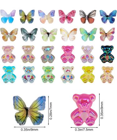 MWoot 96-Piece 3D Butterfly Nail Art Charms & Cartoon Bear Kit - Colorful DIY Nail Decorations for Manicure Jewelry Earring Brooch & Cell Phone Accessories - Buy Online on GoSupps.com
