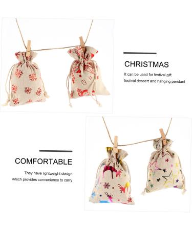 LALAFINA 24pcs Storage Bag Xmas Ing Adorable Bags Christmas Pouch Linen Candy Draw Convenient - Buy Online on GoSupps.com