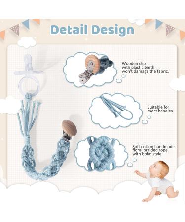 Symbolife Boho Pacifier Clip - Handmade Braided Cotton Holder Leash for Boys and Girls | Unisex Baby Shower & Birthday Gift - Buy Online on GoSupps.com
