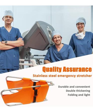 Multifunction Foldable Stretcher Stainless Steel Simple Cloth Stretcher Patient First Aid Stretcher Flat Transport Stretcher for Ambulance - Buy Online on GoSupps.com