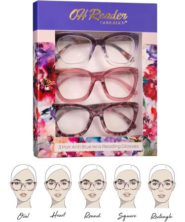 Women s Oversized Blue Light Reading Glasses | Spring Hinge Eyeglasses in Purple Pink & Tortoise - 1.25x - Buy Online on GoSupps.com