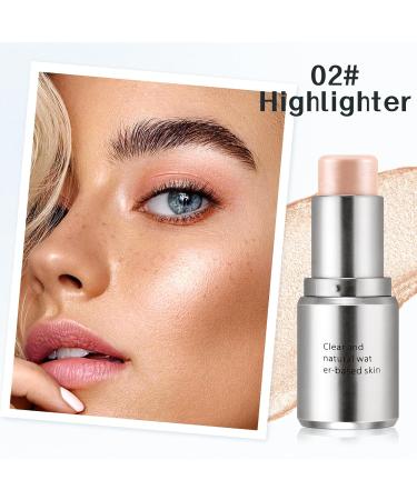 Boobeen Highlighter Makeup Stick - Cream Highlighter & Blush Stick for Face Contouring - Natural Translucent Illuminator with Dewy Finish 02# | International Shipping - Buy Online on GoSupps.com
