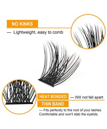 Lash Clusters DIY Eyelash Extensions 72 Clusters | C D Curl B&Q LASH Mega Volume Wispy Individual Lashes | DIY at Home | NM-D-8-16MIX - Buy Online on GoSupps.com