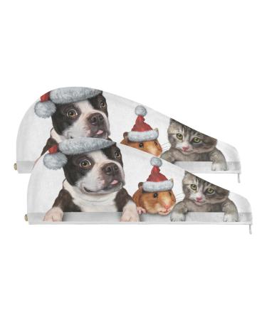 Microfiber Dog Cat Towel Quick Drying for Colored Thick Hair 2 Pack 9.5" x 24"