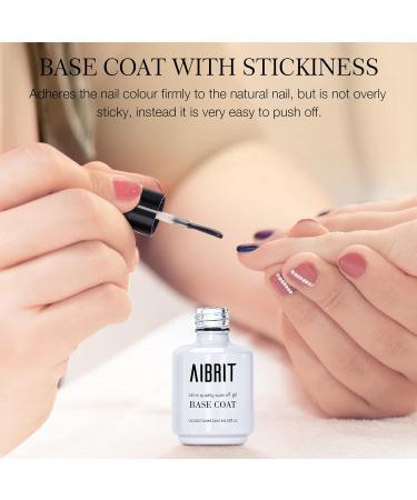 AIBRIT Gel Top Coat and Base Coat Set - Fast Dry, Long Lasting, Glossy Shine - Soak Off, No Wipe - For Home DIY and Salon - Pack of 2 - 15ml - Buy Online on GoSupps.com
