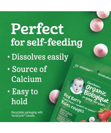 GERBER ORGANIC YOGURT MELTS Red Berry Toddler Snacks Melts 12+ months 28 g 7 Pack - Buy Online on GoSupps.com