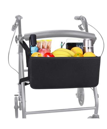 Rollator Basket, Dotday Rollator Walker Bag w/ Cup Holder, Easy to Use Folding Rollator Walker Storage Bag, Never Tipping Over The Walker, Best Gift for Family and Friends - (for Rollator Walkers)