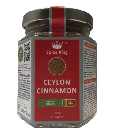 Spice King Poudre de cannelle de Ceylan pot en verre de 60 g Sri Lanka