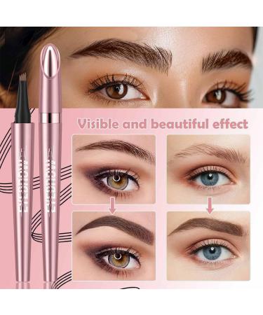 3D Microblading Eyebrow Tattoo Pencil 4 Fork Tip 2024 Magic Eyebrow Pencil Long-Lasting Waterproof Eyebrow Pencil Contouring Pen Natural Makeup Fine Stroke Eyebrow Pencil with Fork Tip (Light Brown) - Buy Online on GoSupps.com