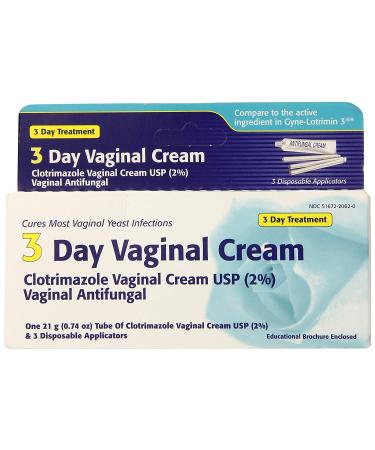 Clotrimazole 3 -Day Vaginal Cream - 0.74 Oz (Pack of 2)