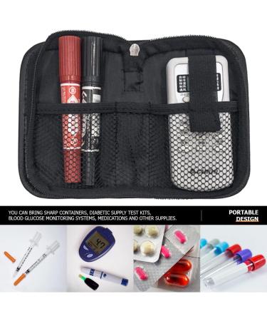 FERCAISH Portable Glucose Meter & Sphygmomanometer Carrying Bag - Medical Device Storage with Mesh Pocket - Nylon Tool Kit (Black) - Buy Online on GoSupps.com