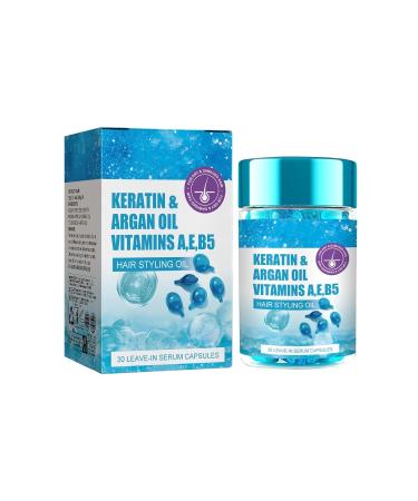 Hair Serum Capsules for Frizzy Hair, Hair Essence Capsules, Keratin Hair Serum Capsules, Argan, Jojoba and B5 Oils for Frizzy, Dry and Damaged Hair