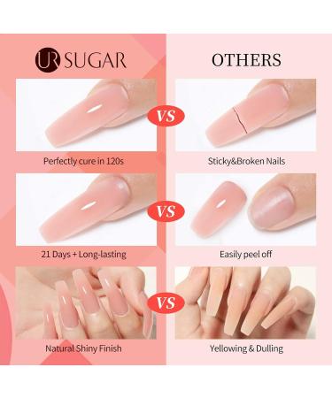 UR SUGAR Poly Extension Gel Nail Set - 6 Classic Colours - Nude Pink Black Silver Glitter Sequins - Long Lasting Poly Nail Gel Kit - Builder Gel Polish - Soak Off Acrylic - Gift Box for Women - Buy Online on GoSupps.com