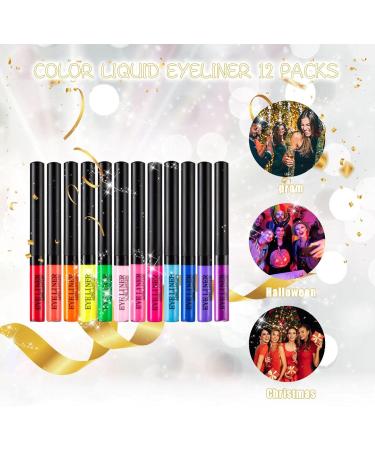 ruisteu Eyeliner 12 colors long lasting formula high color rendering waterproof eyeliner liquid eye set gift - Buy Online on GoSupps.com