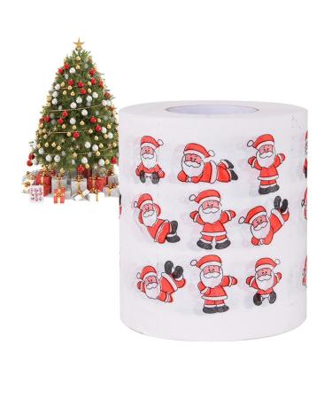 Christmas Toilet Paper Gag Christmas Santa Claus Soft Toilet Paper Christmas Tissue Toilet Paper Merry Christmas Holiday Home Decoration Zukpumne