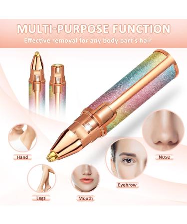 2 in 1 Eyebrow Trimmer & Facial Hair Removal for Women USB Rechargeable, Painless Razor with LED Light for Face, Lips, Nose & Body - Buy Online on GoSupps.com