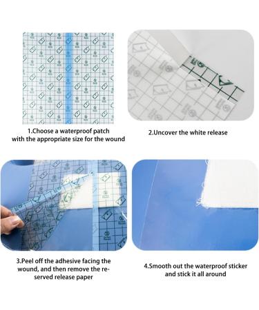 Wound Dressing Tape - PU Transparent Film Breathable & Waterproof Medical Patches (4x4 / 100pcs) - Easy-Cut Grid Design for Comfort - Buy Online on GoSupps.com