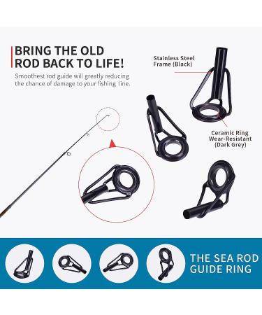 Hifisher Fishing Rod Tip Repair Kit - 40pcs Top Guides, Epoxy Resin, Stainless Steel Ceramic Ring Tips - Buy Online on GoSupps.com