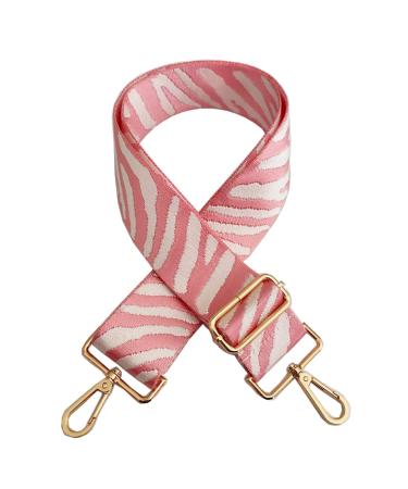 Beacone Wide Zebra Pattern Purse Bag Strap Replacement Adjustable Crossbody Handbag Purse Strap Handbag Strap Extender Pink