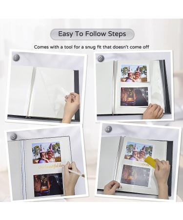 Popotop Large Self-Adhesive Photo Album - 40 Pages DIY Scrapbook for Family, Baby, and Wedding - Includes Metal Pen and Plastic Board - 13x12.6 Grey - Buy Online on GoSupps.com
