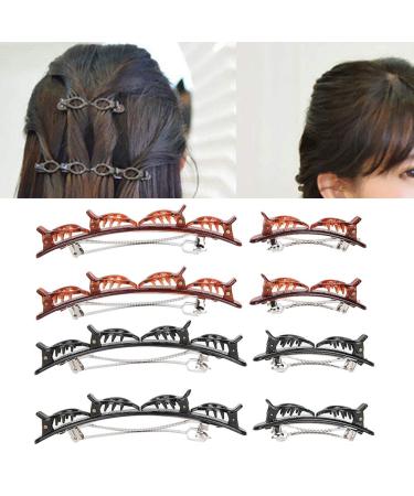 Fashion Double Layer Twist Hair Band Double Bangs Hairstyle Hairpin Bangs Hairstyle Hairpin Set Women Girls Hair Styling Bangs Clip Hair Tool Accessories