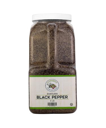 Gourmspice Quality Dustless Ground Black Pepper | High Grade Fresh Taste | Kosher Chef Spices and seasoning (Dustless Ground Black Pepper 5lb, Chef's Size) Dustless Ground Black Pepper 5lb 5 Pound (Pack of 1)