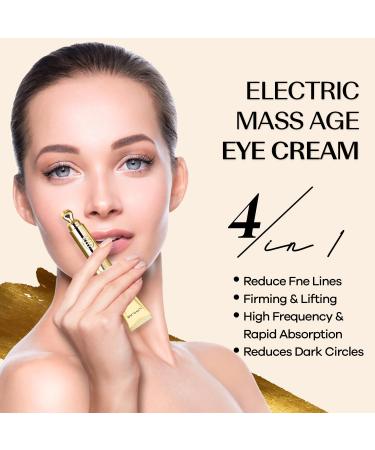 Retinol Under Eye Cream for Puffiness & Dark Circles - Anti-Aging Serum with Massage Head & Hyaluronic Acid - Buy Online on GoSupps.com