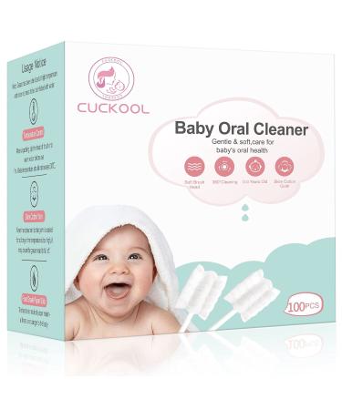 [100-Pack]Baby Tongue Cleaner, Baby Oral Cleaner, Upgrade Teeth and Gum Cleaner for Babies and Infants Aged 0-36 Months 100 Count (Pack of 1)